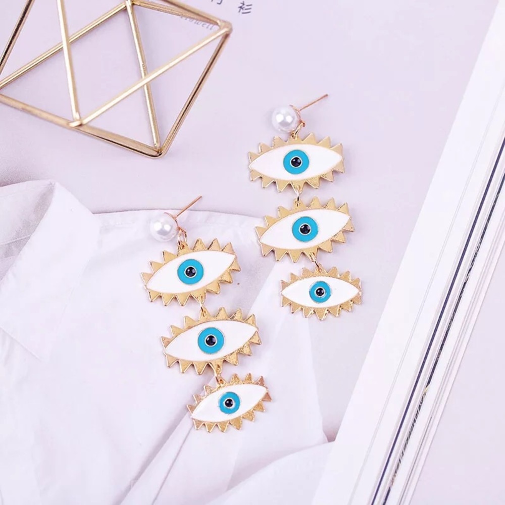 Evil eye earrings - Picture 1 of 3